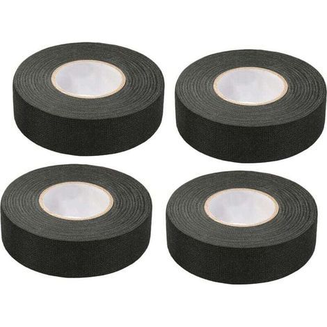 Ulisem4 Stück Schwarzes Auto-klebeband (1,5 Cm X 15 M) – Auto-gewebeband, Hochtemperatur-klebeband, Robustes Schwarzes Klebeband, Gewebeband, Auto-kabelbaumband