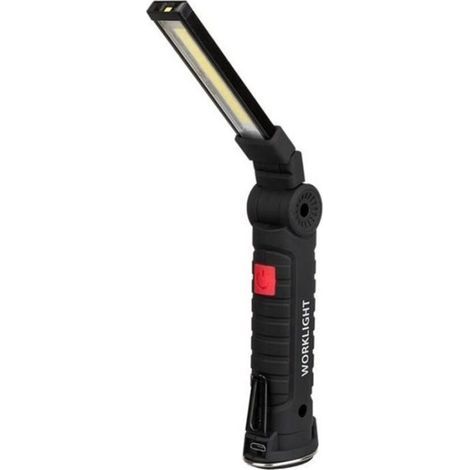 Tragbare 5-modus-cob-taschenlampe, Usb Wiederaufladbar, Led-arbeitsleuchte, Magnetische Hängehakenlampe