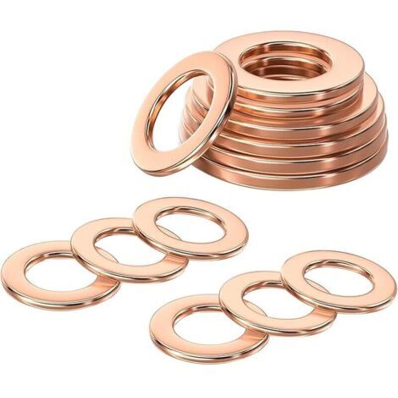 20 Stück Kupferscheiben, M10-flachscheiben, 10 Mm Innendurchmesser, 16 Mm Außendurchmesser, O-ringe, Flache Dichtungsscheiben Für Schrauben, Bolzen