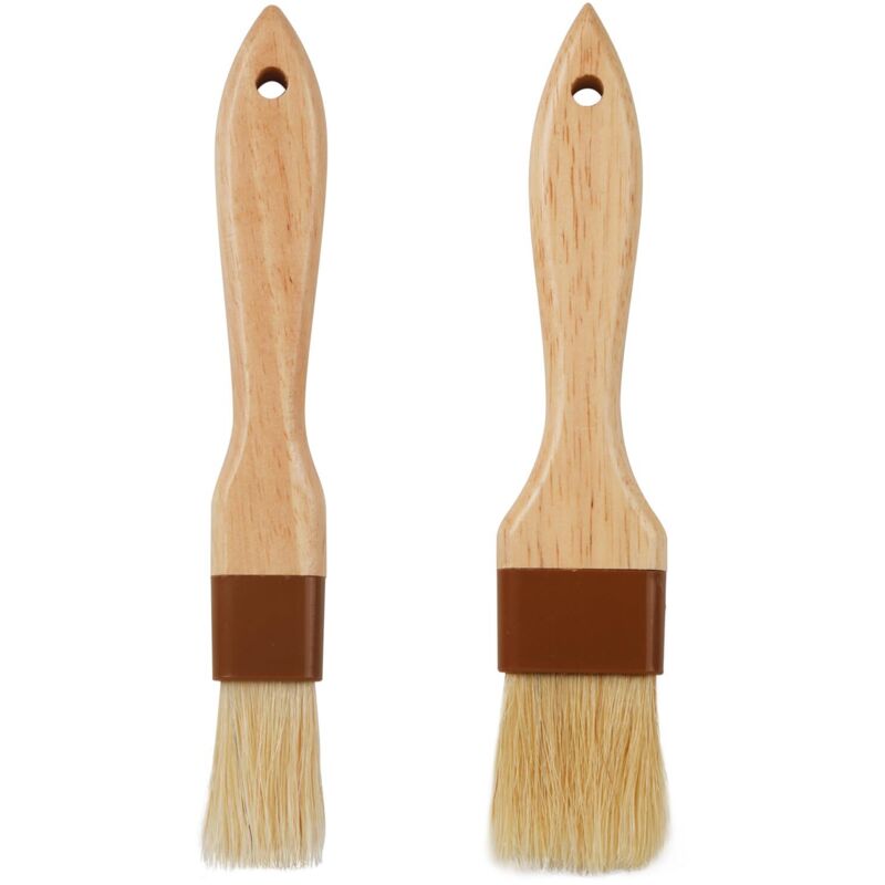Backpinsel-set Mit 2 Stück Für Gebäck, Backpinsel Zum Backen Und Für Die Küche, Backpinsel Mit Naturborsten Für Öl Und Soße, Backpinsel Mit Holzgriff