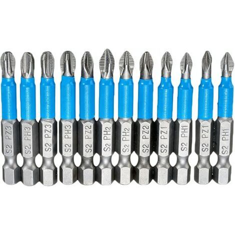 Magnetische Kreuzschlitz-schraubendreher-bits, 12 Stück, 50 Mm Magnet-schraubendreher-bit, Schraubendreher-bits Ph1 Ph2 Ph3 Pz1 Pz2 Pz3 Für Elektrische Handschraubendreher