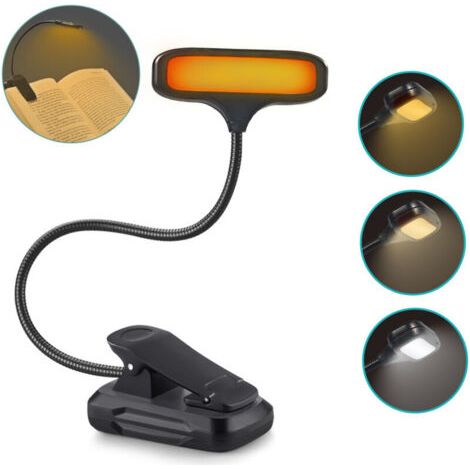 400 Mah Clip-lampe, Augenschutz, 3 Farben, 3 Intensitäten, Wiederaufladbare Tragbare Leselampe, Ideales Geschenk Für Leser