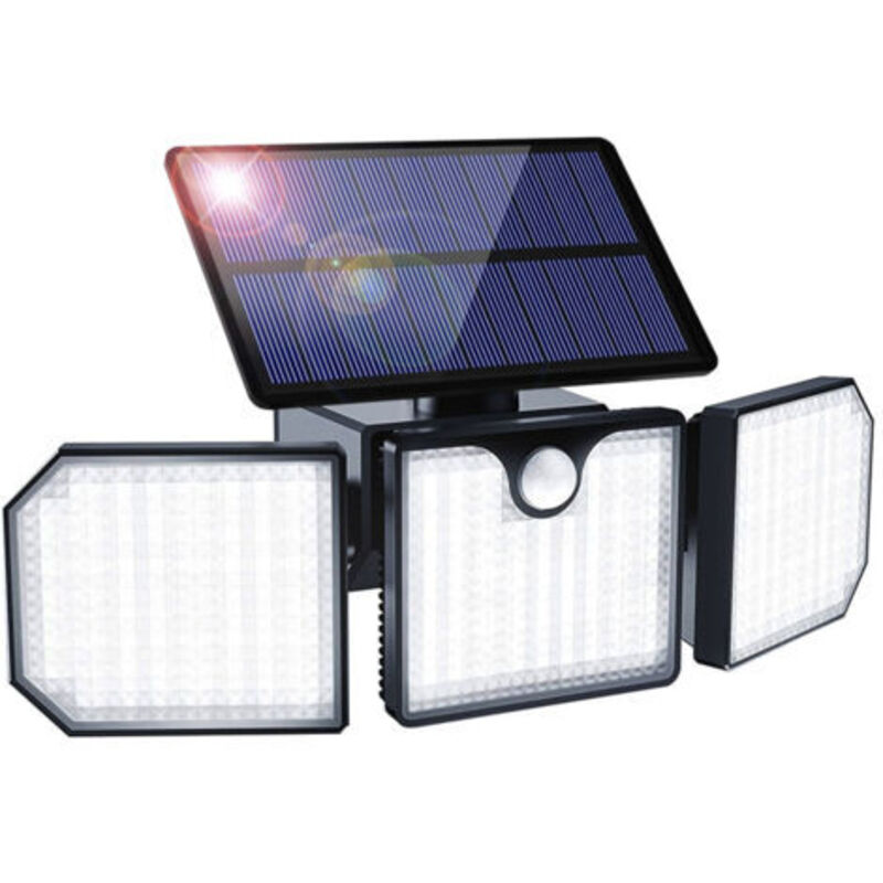 Lampe Solaire Extérieur Détecteur De Mouvement – Lumière Murale Étanche 3 Têtes – Spot Mural Für Garage, Garten, Eingang – 1 Stk