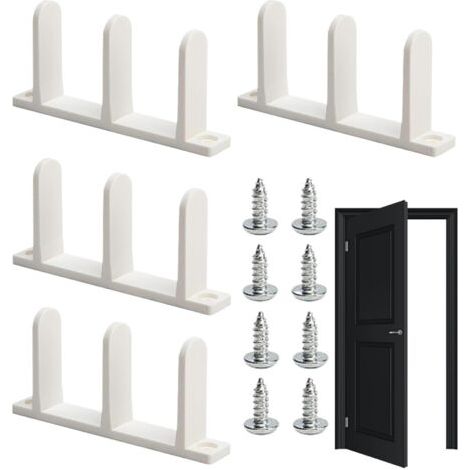 Weiße Schiebetürführung, 4er-pack Schrankschienen-montagehalterungen, Ersatzschienen Und Hardware Für Den Innenbereich, Schrank Und Badezimmer.