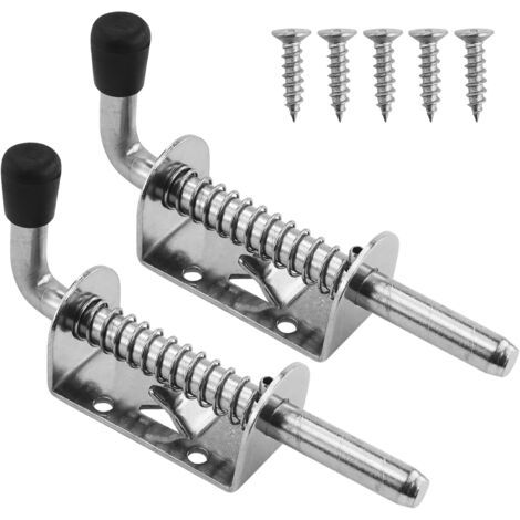 2er-pack Federriegel Aus Edelstahl 304 Mit Gummigriff, 10 X 128 Mm, Für Türen, Fenster Und Garagen.
