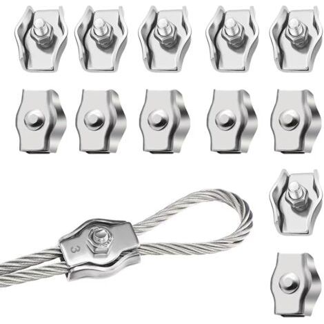 12 Stück M3 Kabelbinder 3 Mm 304 Edelstahl Drahtseilbinder Wäscheleine Spanner Fixiert