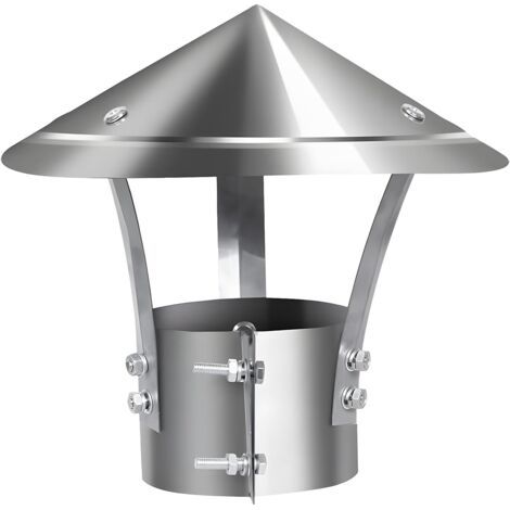 (silber) Schornsteinkappe, 201 Edelstahl, Wind- Und Regenbeständig, Schornsteinabdeckung Mit 200 Mm Durchmesser, Geeignet Für Rohre Mit 80 Mm Durchmesser