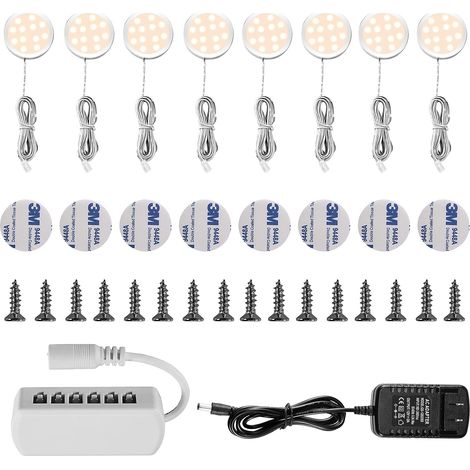 Led-einbaustrahler Für Unterschränke, Schränke, Küchen, Warmweiß 3000k (8er-set) [energieklasse A++]