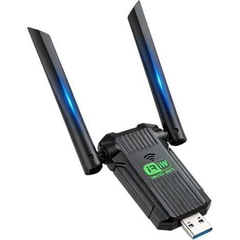 Leistungsstarker Ac 1300 Mbit/s Usb-wlan-dongle, Dualband-usb 3.0-karte, 2,4/5 Ghz-antenne, Große Reichweite, 5 Dbi Wlan-dongle-karte, Dual-antennen-adapter Für Pc, Laptop, Kompatibel Mit Windows 11/1