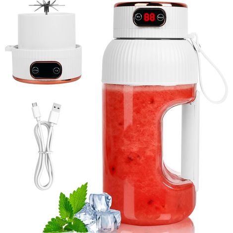 1200 Ml Tragbarer Mixer, Wiederaufladbarer Mini-mixer, Große Kapazität Für Smoothies, Mélange Und Broyage De Glace, Elektrischer Shaker