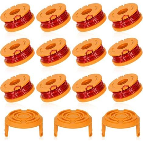 Packung Mit 12 Bobines Fil Coupe Bordure 3 M – Kompatibel Mit Coupe Bordure Worx Wa0010, Ø1,65 Mm, Einfacher Austausch