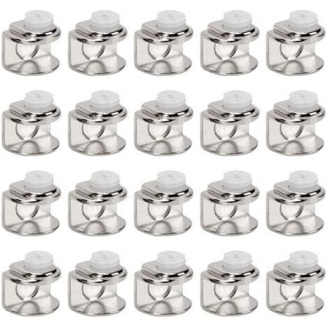 Set Mit 20 Verstellbaren Glasklemmen, Regalträger Für 4 Bis 9 Mm Dickes Glas, Wandmontage Mit Schrauben