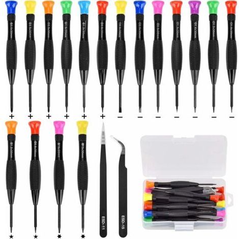 18-teiliges Magnetisches Schraubendreher-set, Flaches Kreuzschlitz-schraubendreher-set, Sechskant-pentalobe-schraubendreher, Pinzette Für Die Reparatur Von Handys, Brillen, Uhren, Schmuck, Werkzeugset