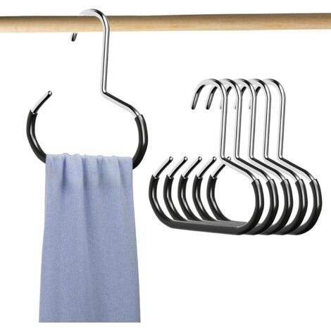 Set Mit 6 Schalhaltern, Gürtel-organizer Für Den Kleiderschrank, Rutschfester Krawattenhalter, Metallbügel Für Hüte, Schrank-organizer Für Schals, Hüte, Krawatten, Gürtel (schwarz)