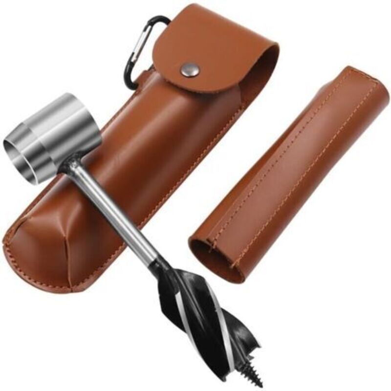 Ein Manuelles Bushcraft-überlebenswerkzeug Mit Lederetui, Ideal Für Camping, Wandern Und Trekking, Ein Manuelles Werkzeug Für Den Wald (marron)