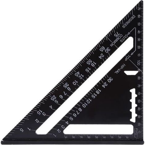 Carpenter Quadratisches Dreieckslineal Aus Aluminiumlegierung Mit Winkelmesser-messwerkzeug, Schwarz – Abi – Cya