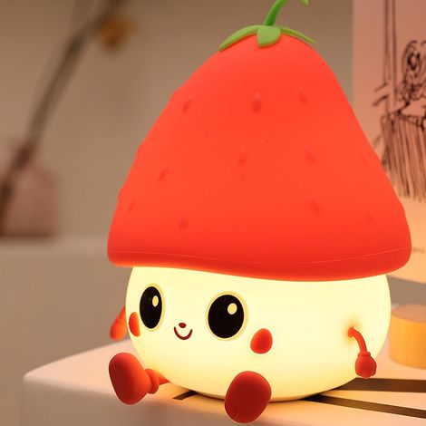 Schleier Aus Silikon-mignon Und Fraise-form Für Kinder – Wiederaufladbare Stirnlampe (rot)