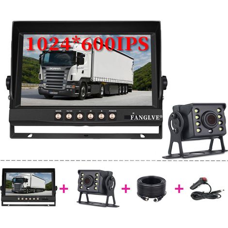Überwachungskamera Für Den Innen- Und Außenbereich, Kabellose 2,4-ghz-rückfahrkamera, 9-zoll-lcd-bildschirm Für Lkws, Busse, Wohnmobile, Anhänger, Bagger, 12 V-24 V, 120° Betrachtungswinkel