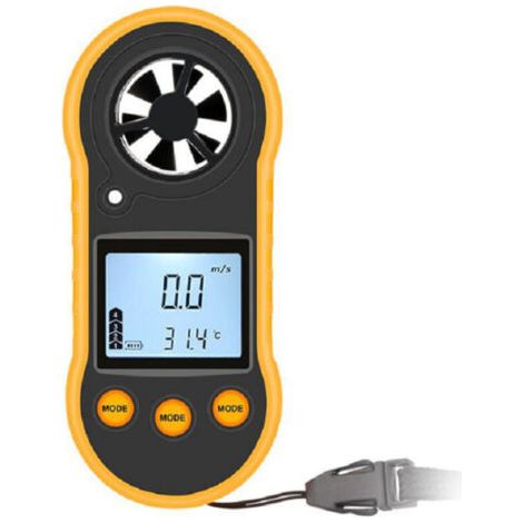 1 Stück Compteur De Vitesse Du Vent Numérique Portable Mit Funktion Rétroéclairée Anémomètre Ergonomique Pour Mesurer La Température Vitesse Du Vent Extérieur