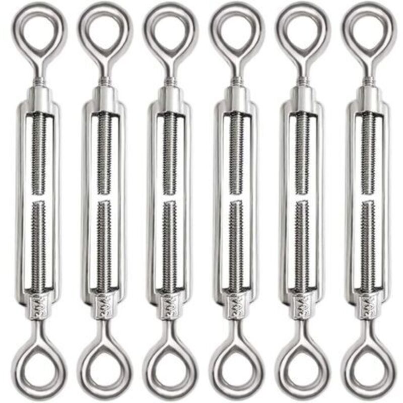 6 Stück Kabelspanner M6 Kabelspanner Aus Edelstahl 304, Verstellbare Spannschlossöse Und Öse Für Drahtspanner, Kabel, Stahlseil, Hakenspanner, Zubehör