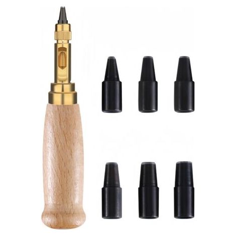 Automatisches Lederlocher-werkzeug, Lederlocher Mit 6 Austauschbaren Lochern Zum Nähen, Papier, Basteln (1,5 Mm – 4 Mm)