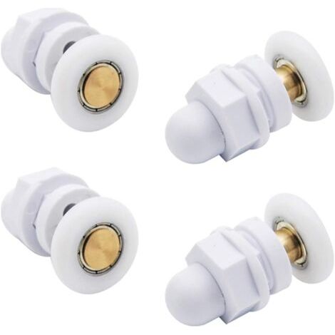 4er-pack Duschtürrollen, Schiebetürrollen, Türgleiter Aus Glas Und Messing Für Badezimmerzubehör (25 Mm)