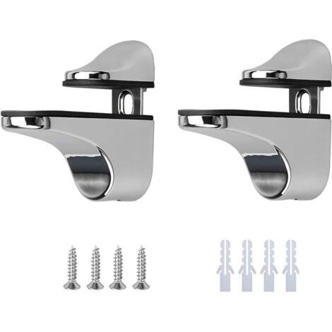 Glasregalhalterung, 2 Stück, Glasregalhalterung, Verstellbare Glasklemme, Wand-glasregal, Zinklegierungsbeschläge, Halterung