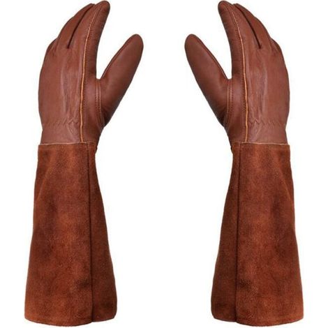 Unisex-gartenhandschuhe – Paar Gartenhandschuhe – Lederschutz – Gartenhandschuhe Für Dornen Und Brombeersträucher Und Arbeitshandschuhe – Braun – Medium