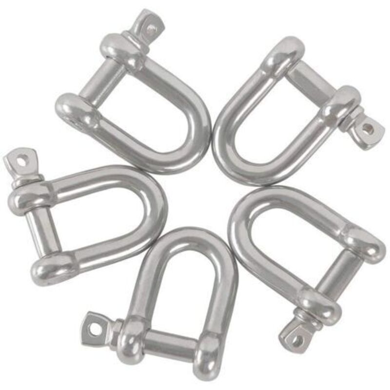 M8 D-schäkel 304 Edelstahl D-schäkel Stiftspanner U-schäkel Mit Schloss 6 Stück