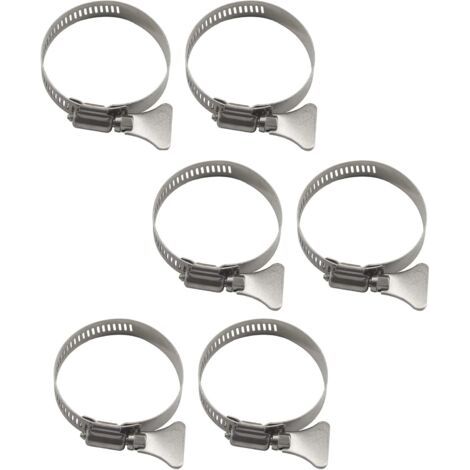 6 Stück 304 Edelstahl Verstellbare Schlauchschelle 52–76 Mm