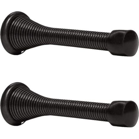 2 Stück Federbelastete Türstopper 85 Mm Aus Metall Mit Sockel Und Schrauben, Bodentürstopper Zum Schutz Von Wänden Und Türen
