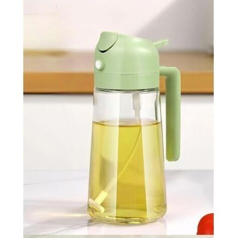 Dja1018-01 2-in-1-ölsprühflasche Aus Glas – Sprüh- Und Ausgießer Zum Kochen Und Zur Portionskontrolle, 470 Ml, Grün