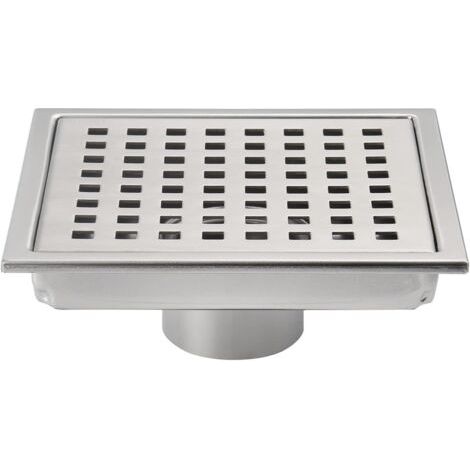 6 Zoll Quadratischer Bodenablauf, Rost Mit Abnehmbarer Abdeckung, Edelstahl Sus304, Gebürstetes Nickel