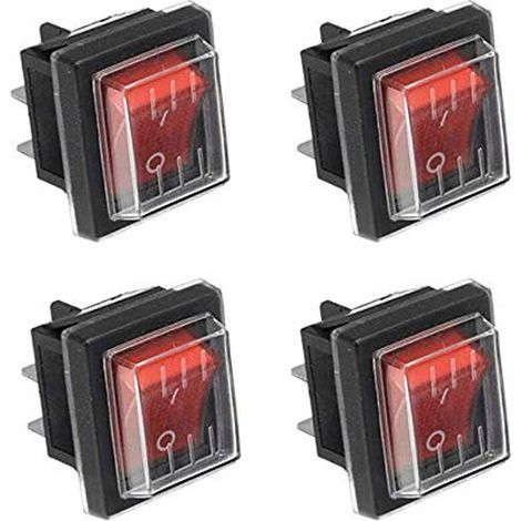 4-teiliger Ein/aus-wippschalter Mit Rotem Licht Und Wasserdichter Abdeckung, Der Häufig In Verschiedenen Arten Von Elektrogeräten Verwendet Wird