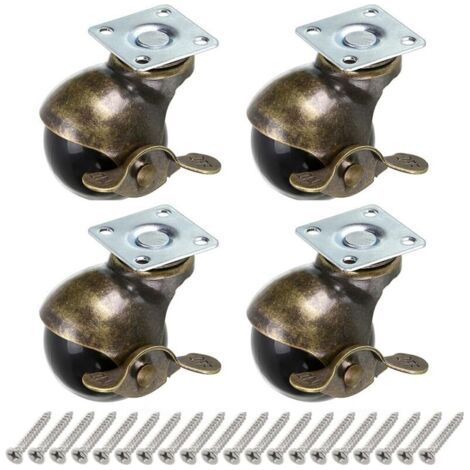 4 Stück Drehbare Roulettes Für Tafeln, 40-mm-roulettes Für Möbel Mit Freihand, Roulettes Für Antiquitäten, Ersatzteile Für Möbel, Kommoden, Aufbewahrungsboxen, Tische