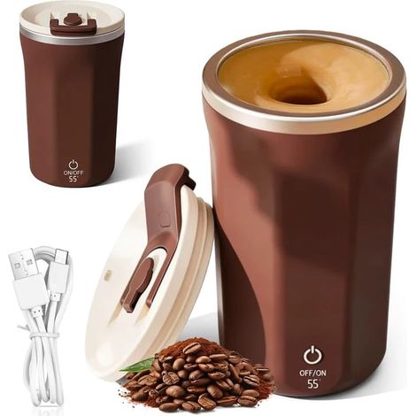 Automatischer, Melierter Becher Aus Edelstahl 304, 400 Ml: Magnétique, Wiederaufladbar Über Usb