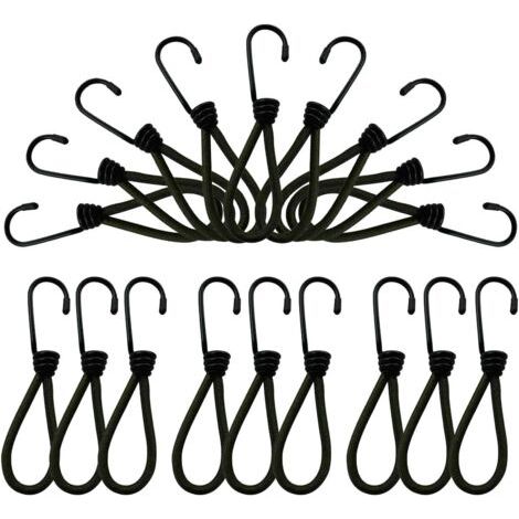 Abdeckungshaken, Elastische Spanner Mit Haken, 25 Stück Spannhaken, Schwarzer Gummispanner, Abdeckungsspanner, Elastischer Poolabdeckungsspannerhaken