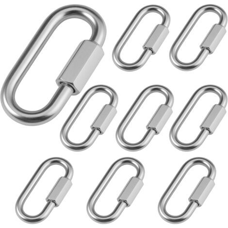 8 Stück Schnellverschluss-schraubkarabiner Aus Edelstahl, Schäkel Φ6 Mm, Tragfähigkeit 400 Kg, Für Outdoor, Campingzelte, Wandern