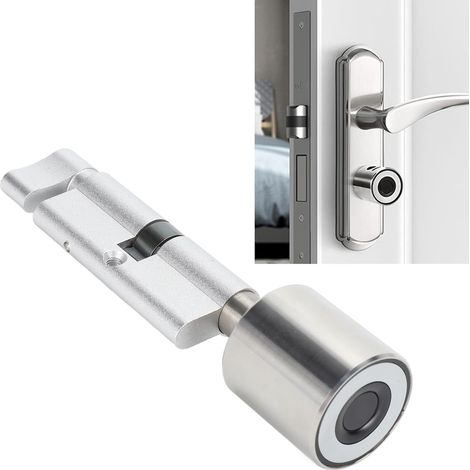 Intelligentes Schloss Mit Edelstahl-bluetooth-fingerabdruck-entriegelungszylinder Für Sicherheits-innentüren Aus Aluminium – Zylinderhöhe Unter 32 Mm