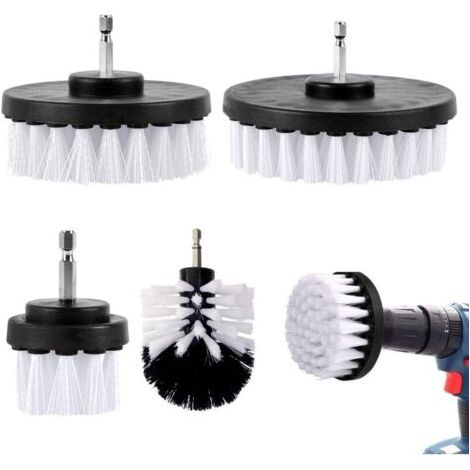 4-teiliges Bohrer-reinigungsbürsten-set 2''/ 3,5''/ 4''/ 5'' – Weiß Für Badewannen, Badezimmerwaschbecken, Küchenspülen, Küchenwände