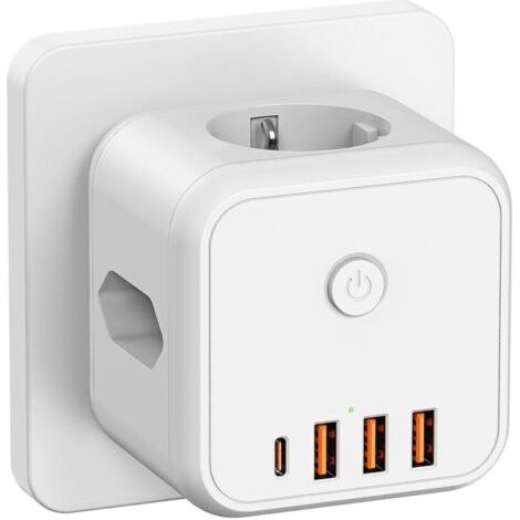 Preis-mehrfach-usb-mehrfachsteckdose, 7 Und 1 Mehrfach-usb-würfelladegerät Mit 3 Ac-eingängen 3680 W, 1 Typ C Und 3 Usb-anschlüssen, Mit Idealer Unterbrechung Für Den Büroraum Des Salons