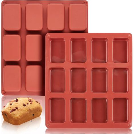 Ein Ensemble Aus Zwei Mini-kuchenformen Aus Bpa-freiem Silikon, Polyvalent Und An Die Küche Angepasst.