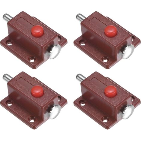 Lot Von 4 Aus Kunststoff Gefertigten Vorhängeschlössern – 37 X 36 Mm (1,5" X 1,4") - Automatische Glastüren Für Plakattüren, Fenster, Tischplatten, Schränke Und Verschiedene Möbel [marron]