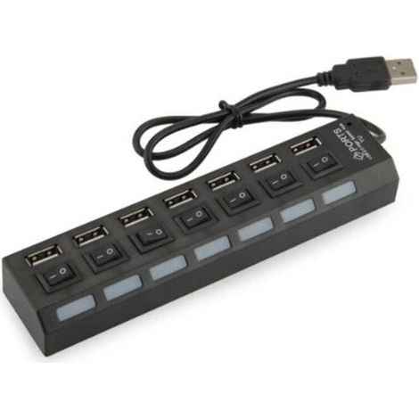 Ein-aus-computer, Leicht, Langlebig, Hochgeschwindigkeits-usb 2.0-sharing-hub-schalter Mit 7 Anschlüssen Für Pc, Laptop, Schwarz