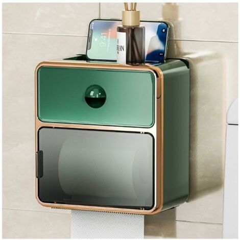 Porte-papier-toiletten-wandgemälde, Regalkasten Für Wandbehänge Aus Papier, Finish Mit Grüner Elektroplakette