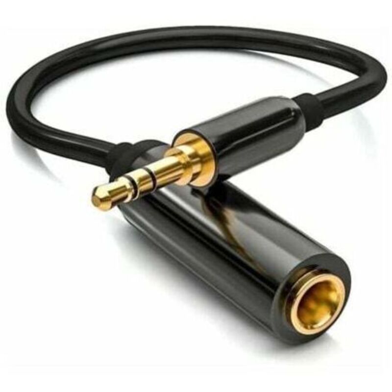Zvd- 3,5-mm-stereo-klinkenstecker Auf 6,35-mm-klinkenstecker-adapterkabel, Vergoldeter Stecker, Aluminiumgehäuse Für Kopfhörer, Laptops, Gitarren, Klaviere, 30 Cm