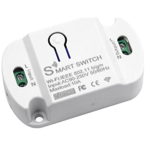 Tuya Wifi Smart Switch Timing Commutateur Sans Fil Home Télécommande Vocale Commutateur D'Éclairage Kompatibel Mit Google Home Und Smartlife, Modell: Weiß 10a