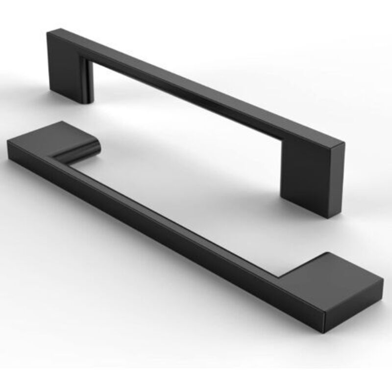 Möbelgriffe Aus Gebürstetem Edelstahl – 5-teiliges Set Für Schubladen, Schränke Und Küchen (schwarz, Lochabstand 128 Mm)