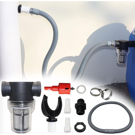 Regenwassersammelsystem Für Rundrohre Mit Flexiblem Schlauch, Regenwassersammelset, Pvc-anschluss, Für Dachrinnen-fallrohr (set B-110 Mm)