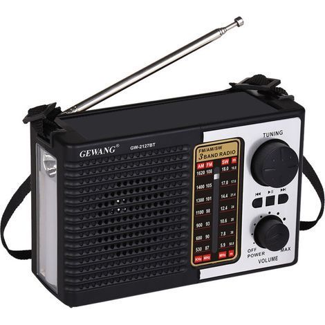 Tragbares Solar-radio Fm/am/höhenlampen, Bluetooth-kopfhörer, Mp3-lesegerät, Wiederaufladbar, Notfall-led-taschenlampe, Verwendung Im Innen- Und Außenbereich.